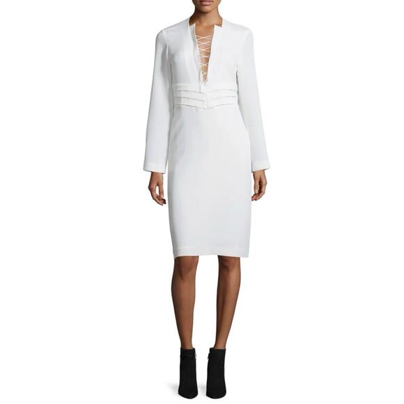 IRO Payda Sheath Dress Ecru Size Medium Quiet Luxury Minimalist Feminine Career - Picture 1 of 11